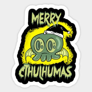 Little Green Holiday Monster Sticker